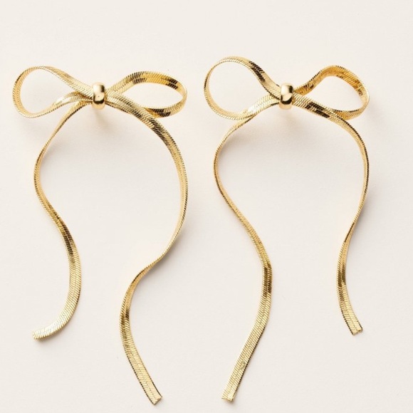 NWT Kate Spade New York x Target Bow Linear Drop Stud Earrings Gold - Picture 2 of 7